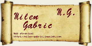 Milen Gabrić vizit kartica
